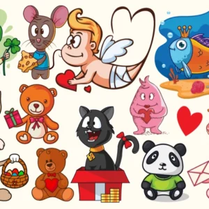 Love-and-Cute-Characters-Preview Custom UV DTF Gang Sheets