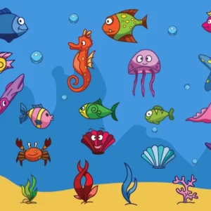 Sea-Life-Cartoons-Preview Custom UV DTF Gang Sheets