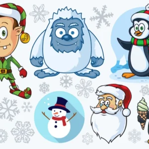 Xmas-and-Winter-Characters-Preview Custom UV DTF Gang Sheets