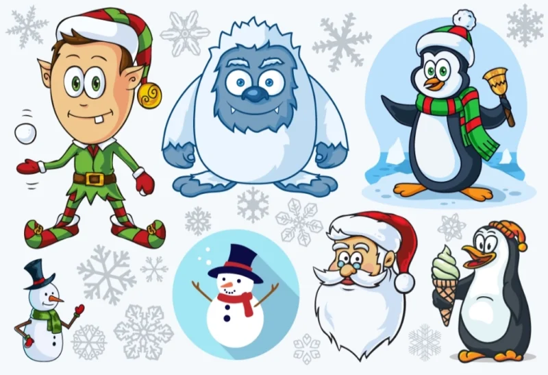 Xmas-and-Winter-Characters-Preview Custom UV DTF Gang Sheets